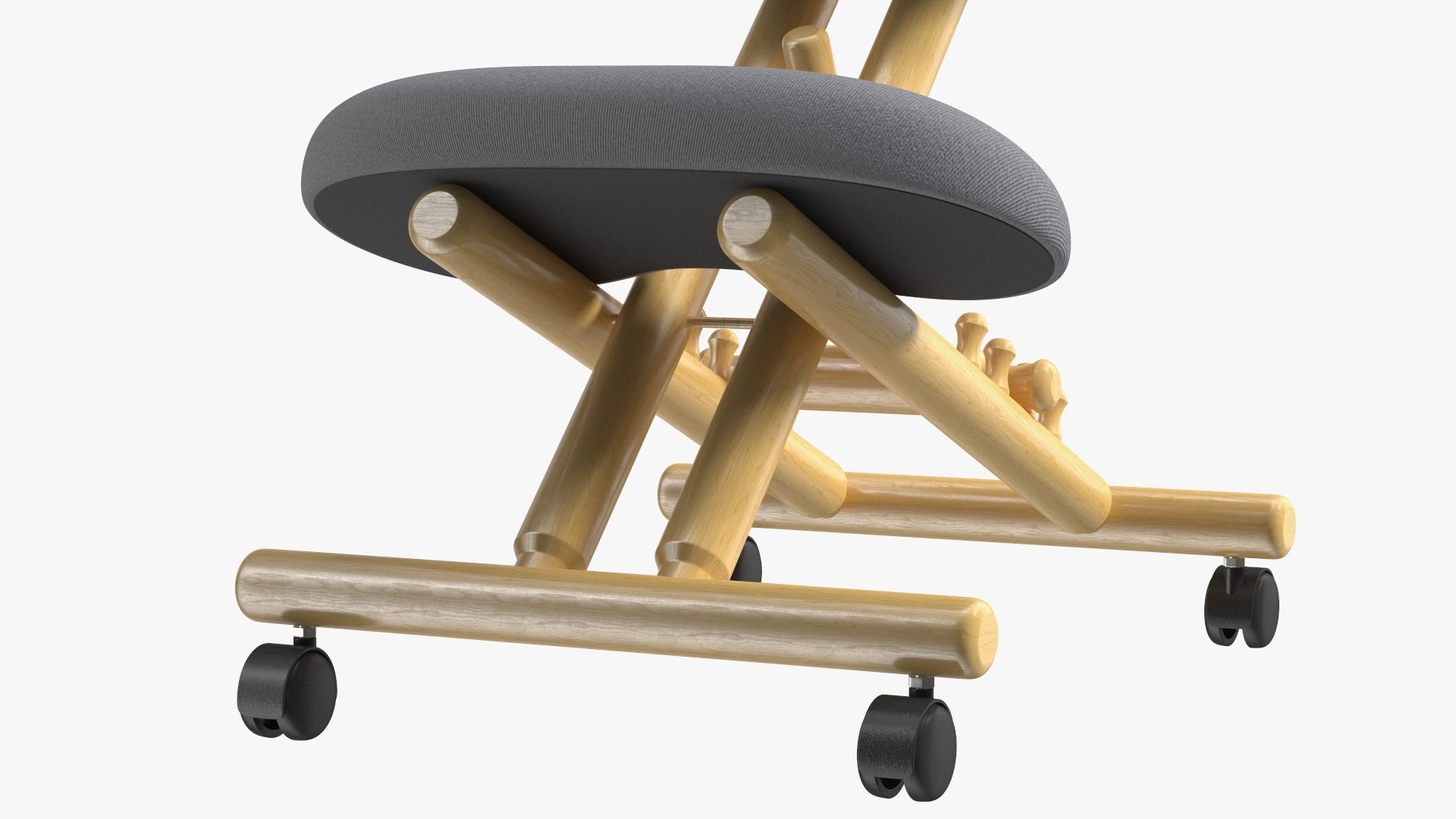 Mobile Wooden Ergonomic Kneeling Chair 3D model TurboSquid 1772259