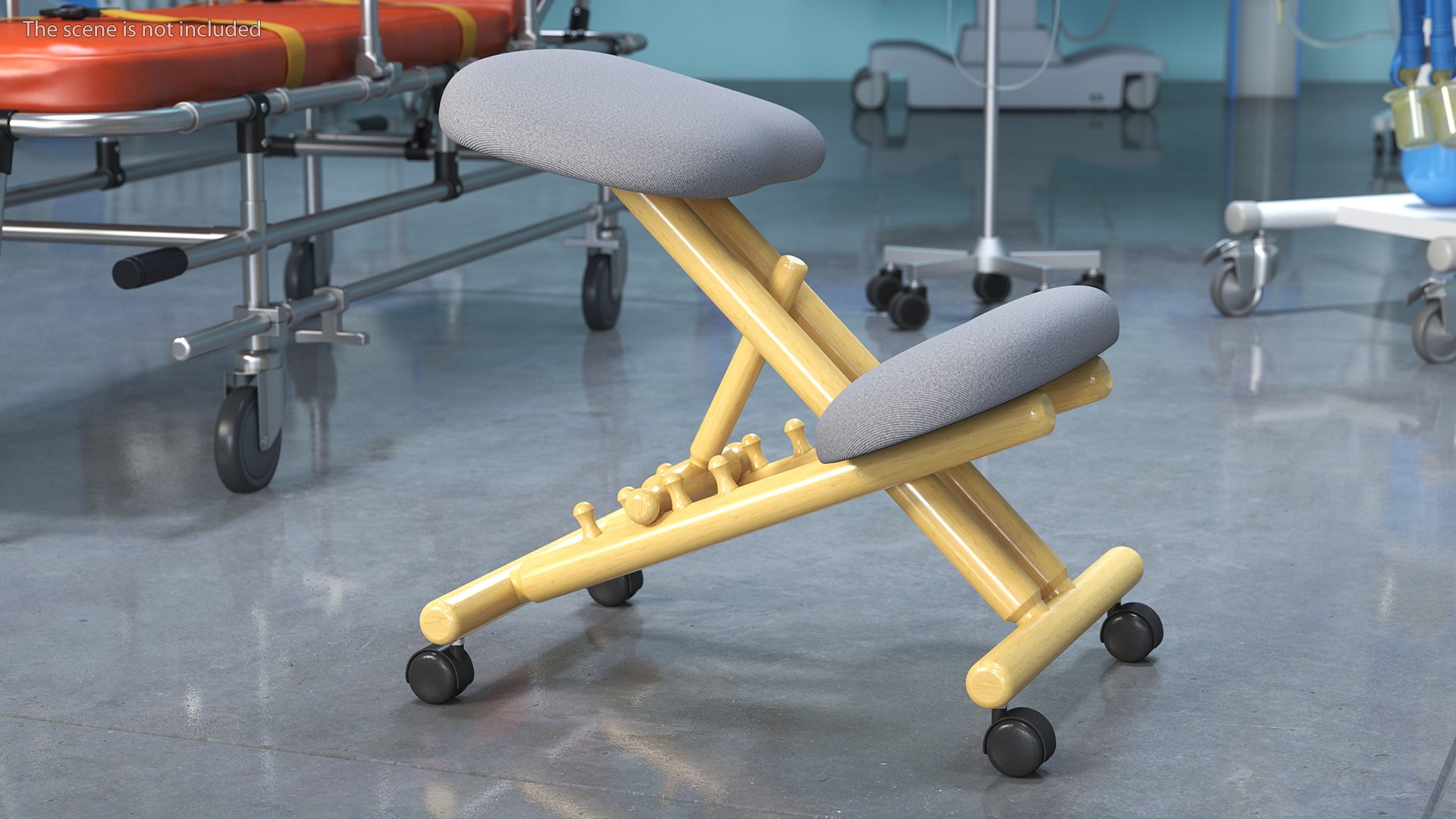 Mobile Wooden Ergonomic Kneeling Chair 3D model TurboSquid 1772259