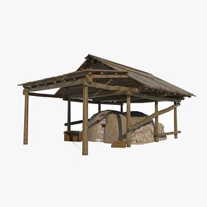 Asian ancient architecture brick kiln 3D model