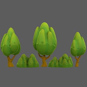 3D Trees Cartoon V56