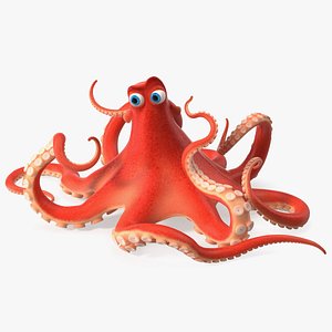 Cartoon Octopus Moving Pose