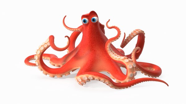 3D Cartoon Octopus Moving Pose model - TurboSquid 1971811