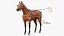 3D horse leather single driving model