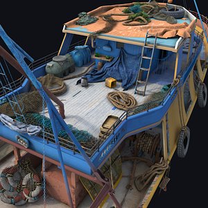 props fishing boat 3d model