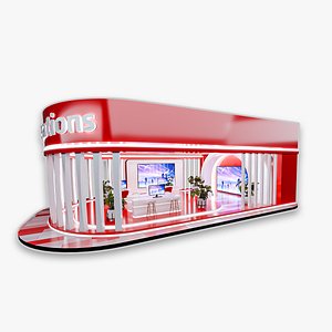 Exhibition Booth 3D Model Clean Topology Node Based Shaders 3D model 3D model