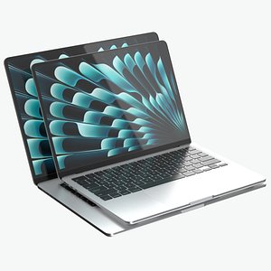 3D Apple MacBook Air M4 Silver model