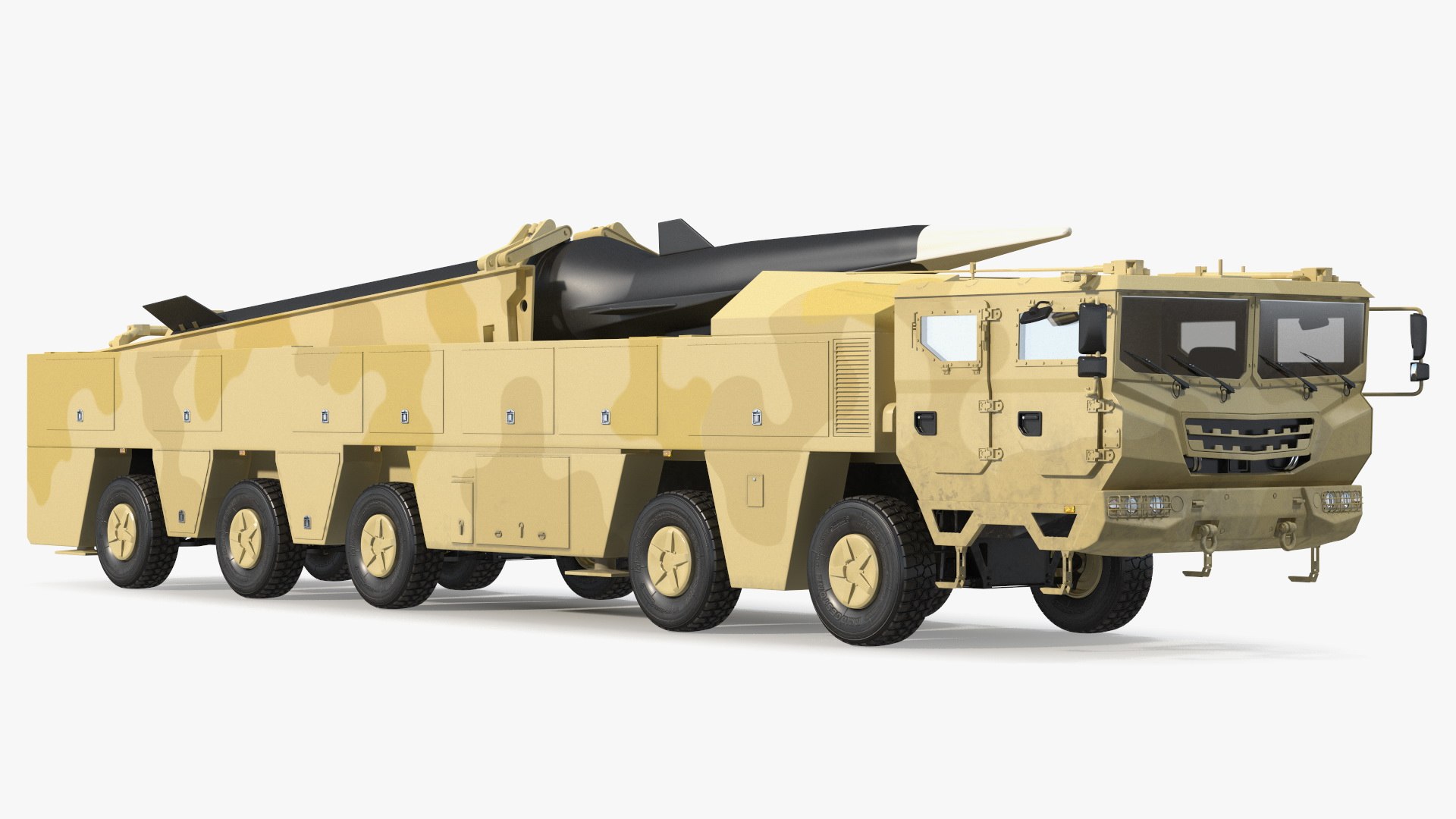 Atomic Missile on Road Mobile Vehicle 3D model preview