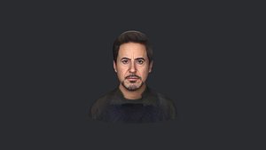 3D Tony stark downey jr iron man- Realistic bust head ready 3d Model