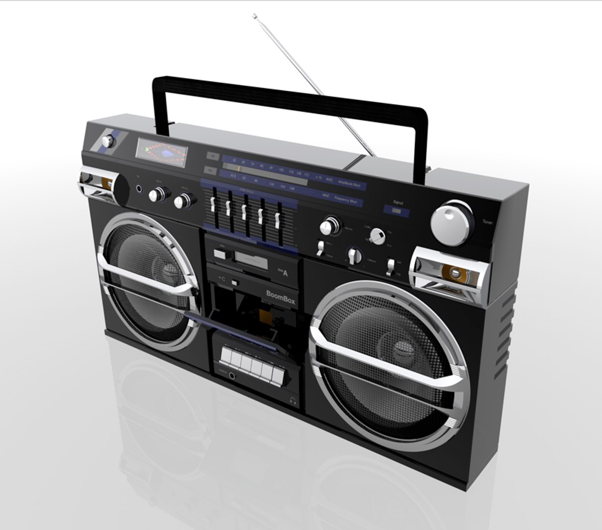 Radio Boom Box Ghetto Blaster 3d C4d