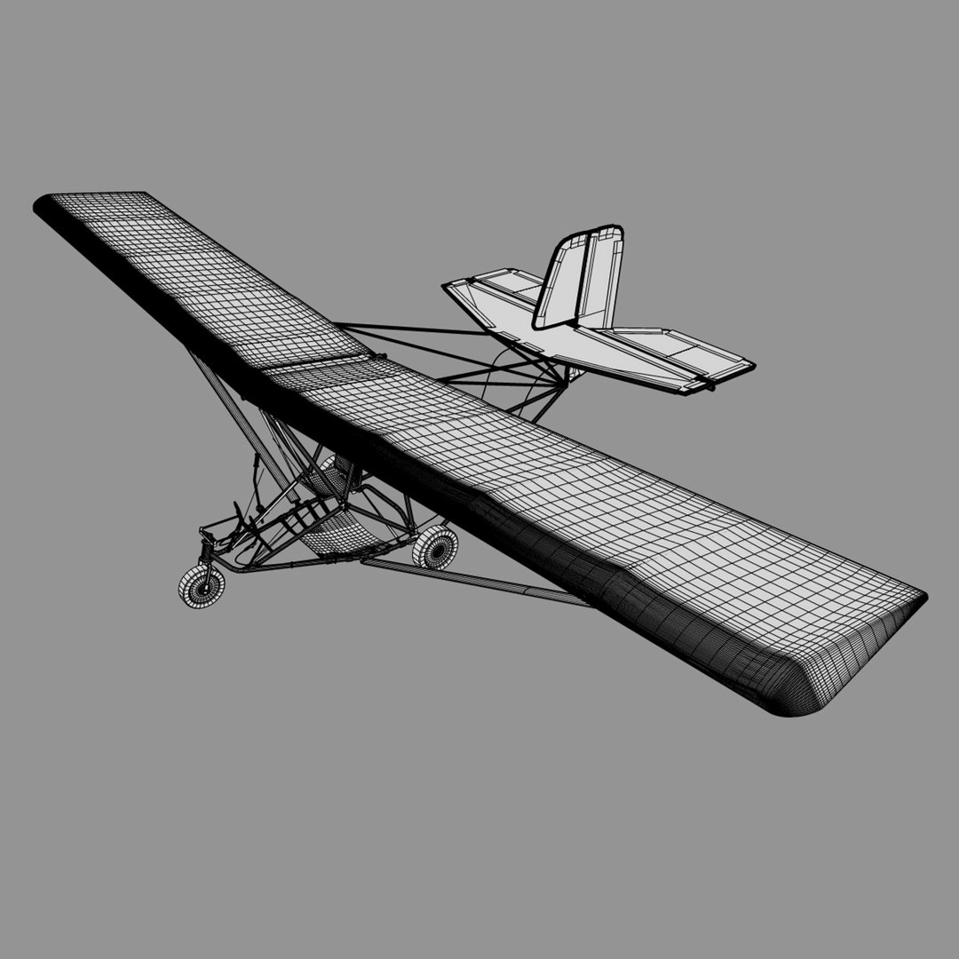 3d model ultralight aircraft lights