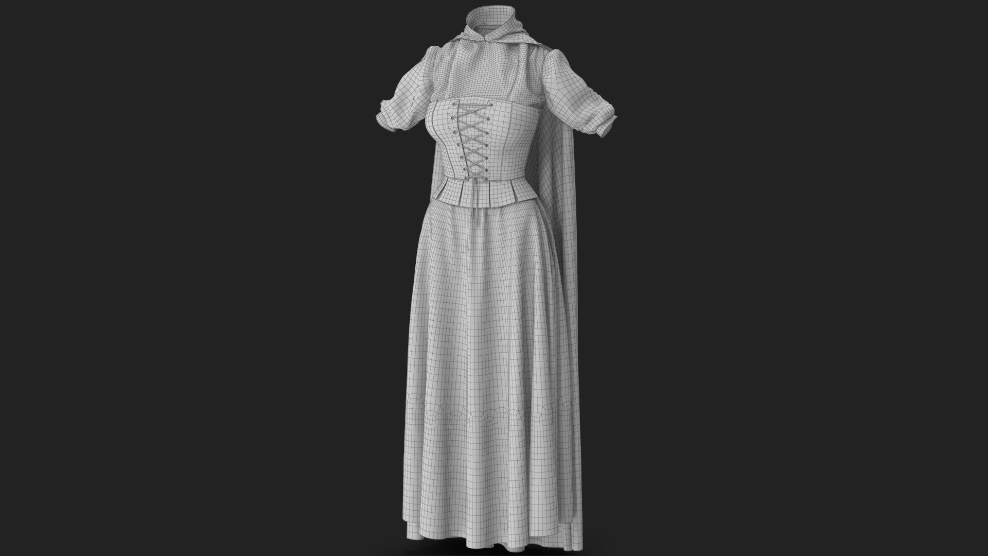 Corset Dress with Cape 4 3D model https://p.turbosquid.com/ts-thumb/6O/bsHA2R/5K/wireframe_02/jpg/1695060253/1920x1080/fit_q87/8906732fbd40754cb3f9508113a2741a0cdf954a/wireframe_02.jpg