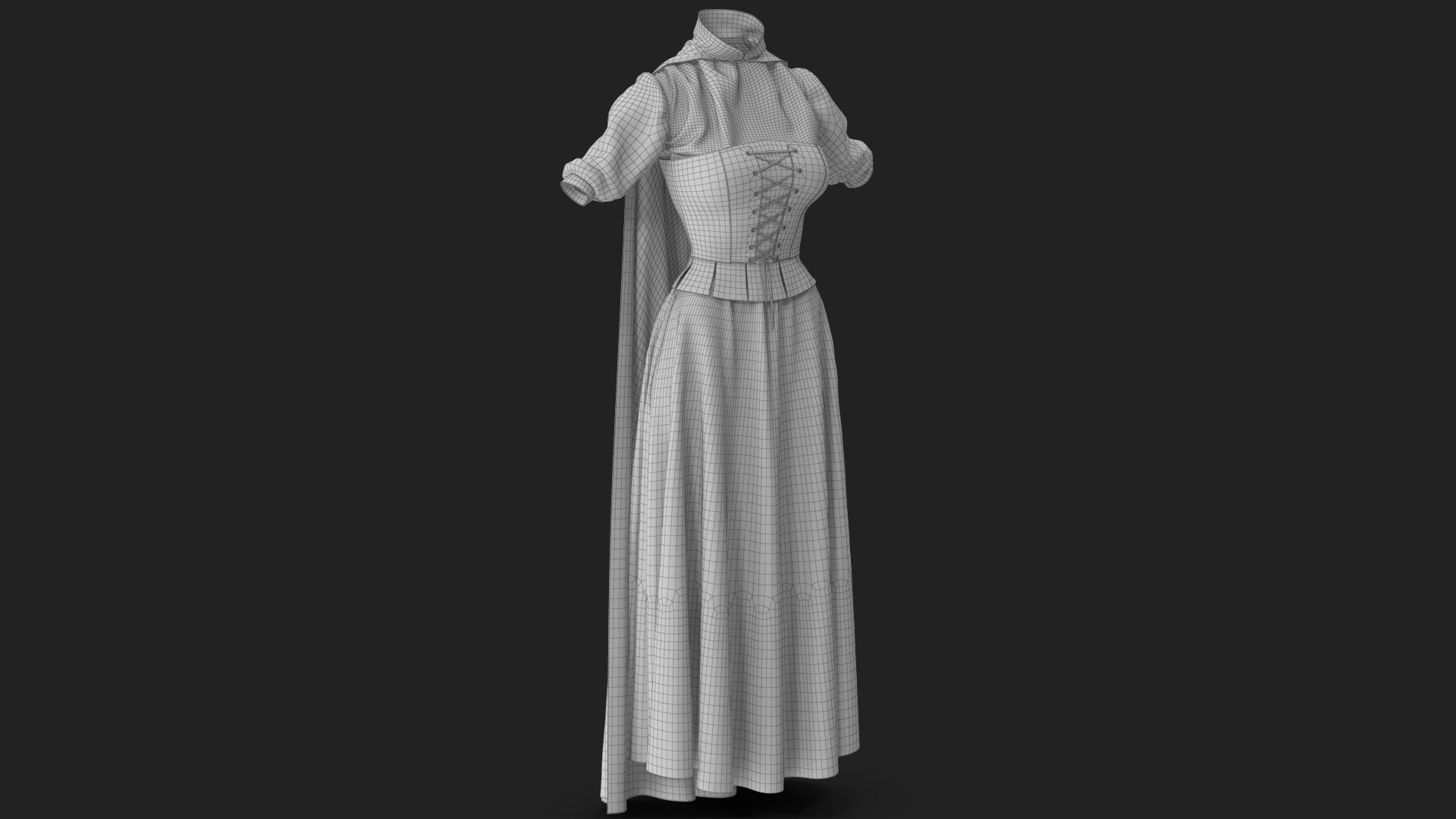 Corset Dress with Cape 4 3D model https://p.turbosquid.com/ts-thumb/6O/bsHA2R/FT/wireframe_03/jpg/1695060275/1920x1080/fit_q87/d934b633f7e092cc4578e0570997f12c5dc28d92/wireframe_03.jpg