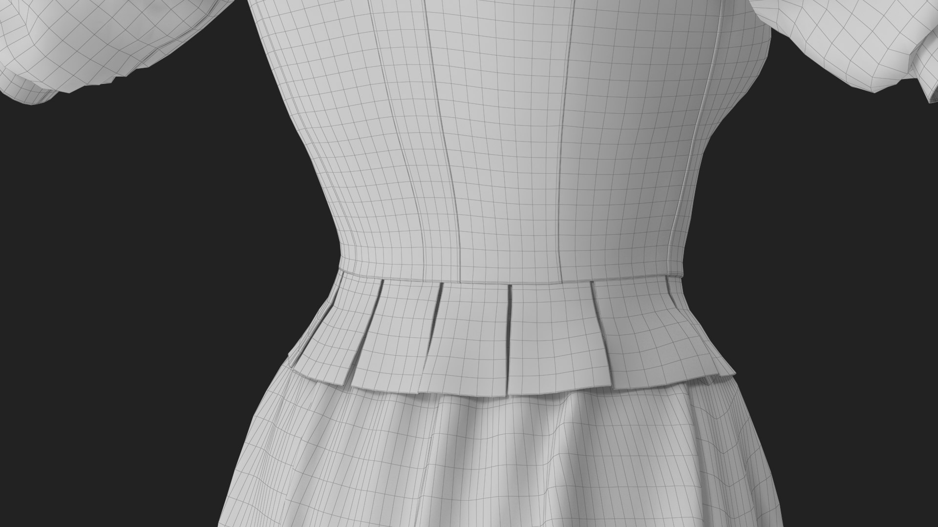 Corset Dress with Cape 4 3D model https://p.turbosquid.com/ts-thumb/6O/bsHA2R/tE/wireframe_18/jpg/1695060396/1920x1080/fit_q87/6845171dc2751fdef40fb344e06b7b3d6ac3d1e6/wireframe_18.jpg