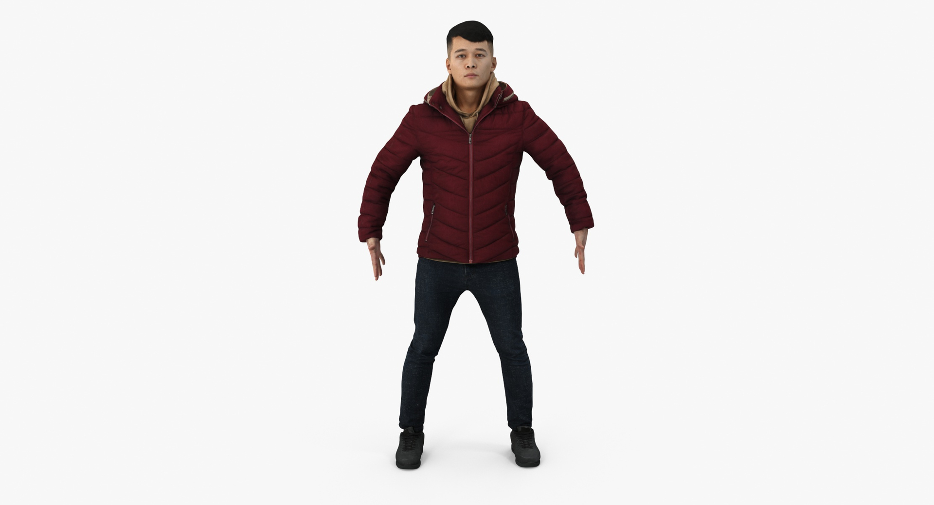3D Dustin Casual Winter A Pose Model - TurboSquid 1987695