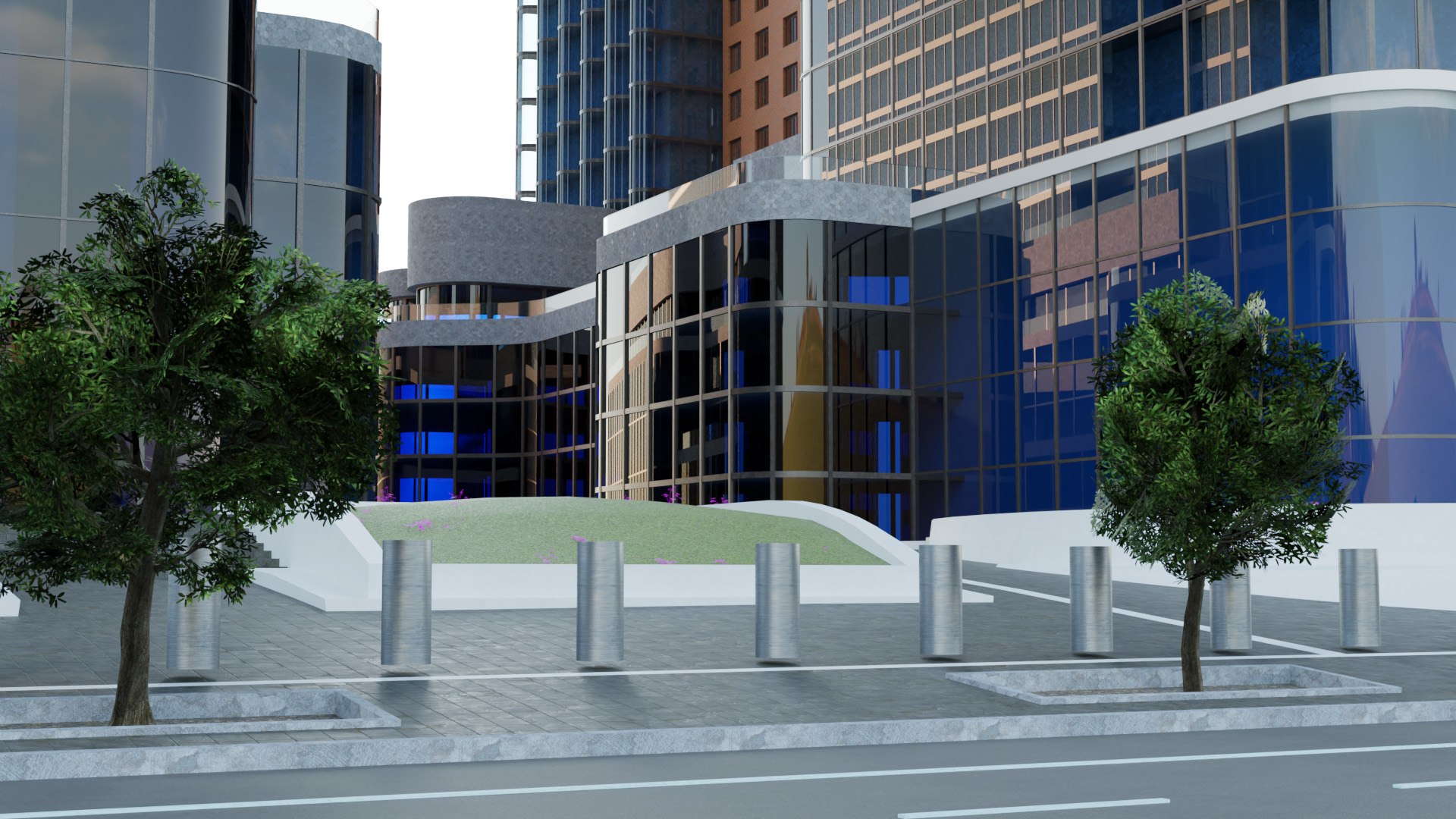 High-Detail Glass Skyscraper Complex 3D Model - TurboSquid 2452483