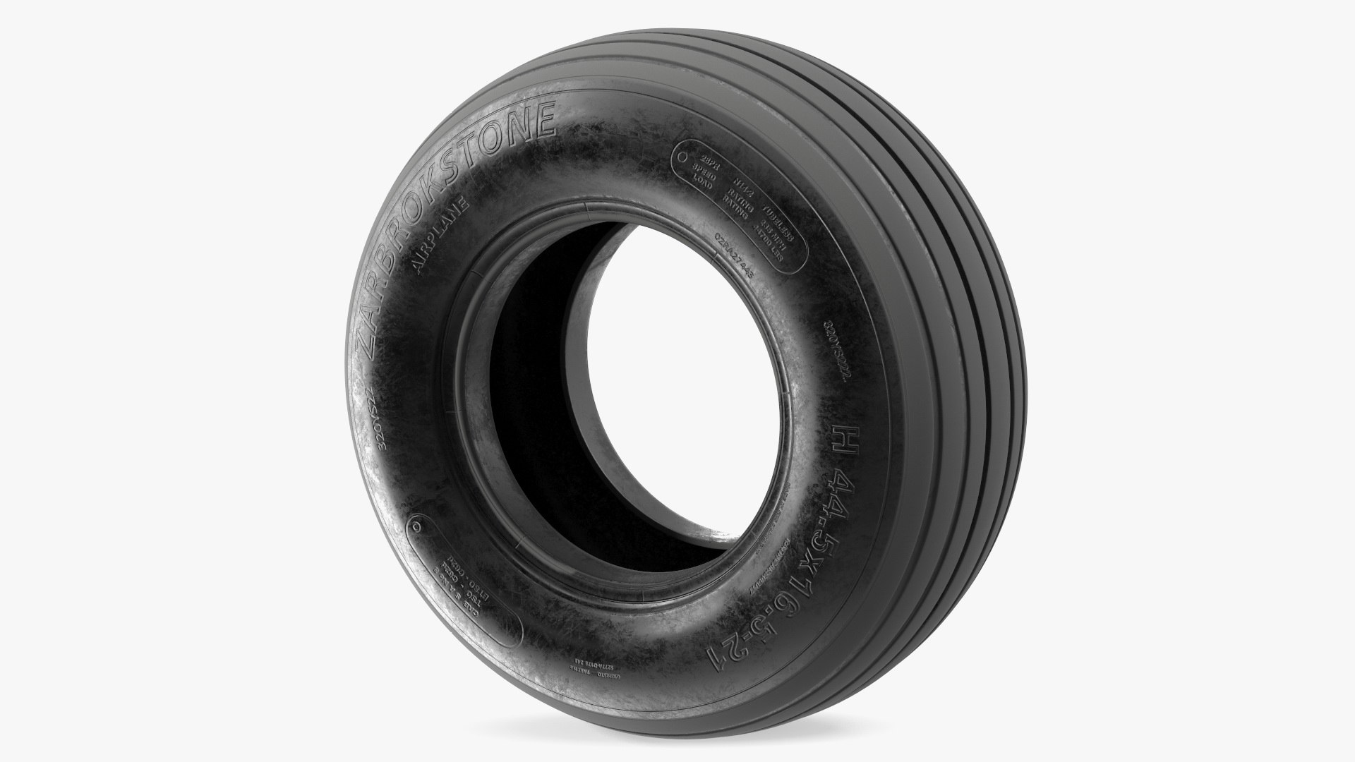 Dirty Airplane Tire 3D model preview
