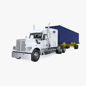 truck 48ft iso container 3D model