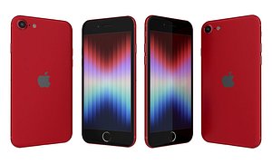 Apple iPhone SE 2022 Red 3D