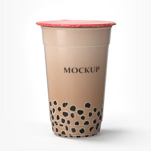 Mockup Bubble Tea Beverage with Tapioca Pearls