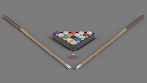 billiard implements 3D model