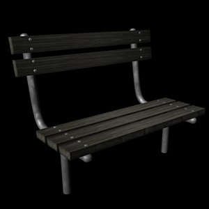 3d park bench model