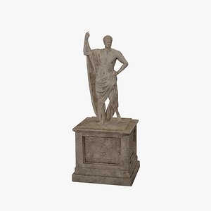 Apollo Statue and Temple Plinth 3D