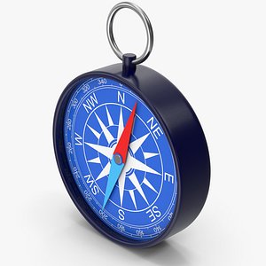 3D Blue Compass