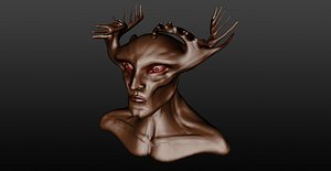 sculpture man deer 3d obj