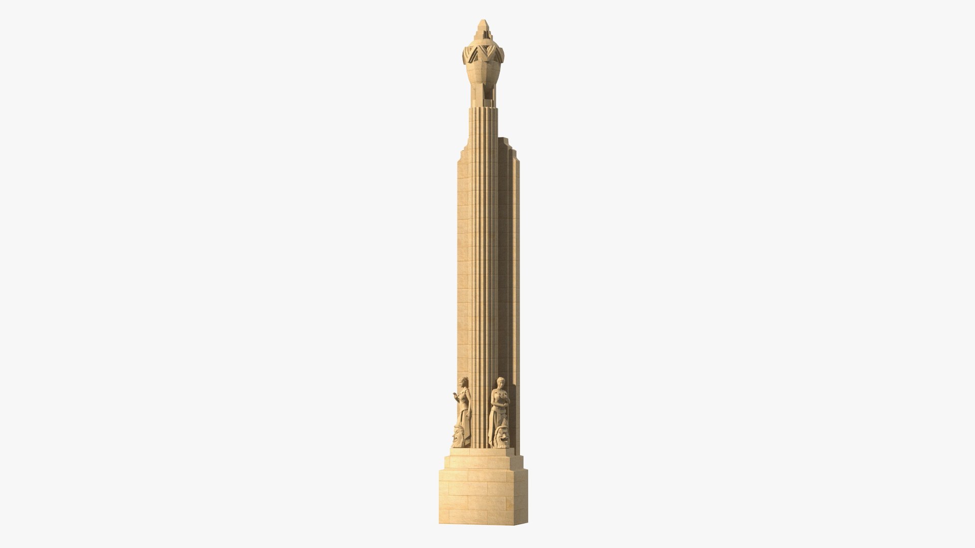 Hearst Building Lobby Statues with Column 3D model preview