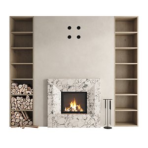 Decorative wall with fireplace 65
