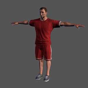 Animated Sportsman-Rigged 3d game character