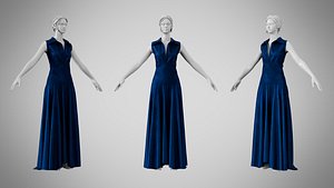 Dress 55 Indigo Velvet