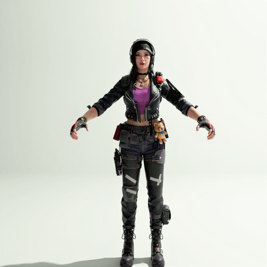 3D GameReady Girl Soldier - TurboSquid 1844707