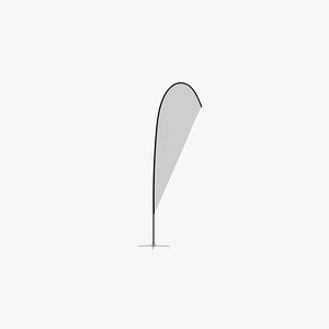 3D promo flag tear model