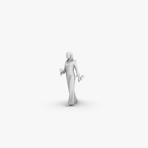 Woman drinking wine 3D model