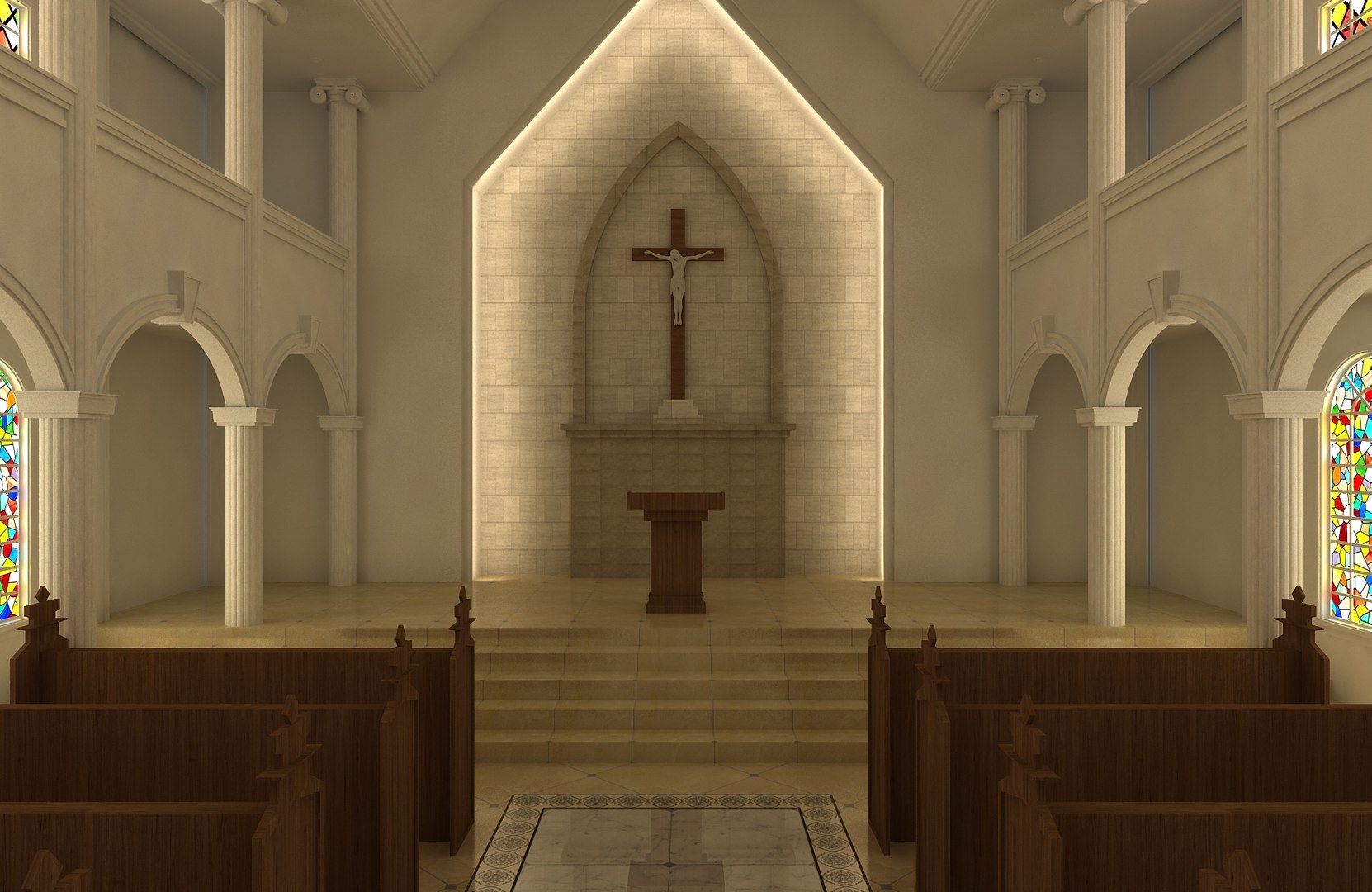 Church Interior 05 3D Model - TurboSquid 1969301