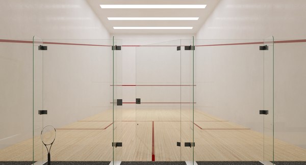 3d model interior scene squash court