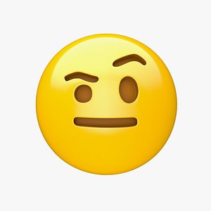 Apple Face with Raised Eyebrow 3D model