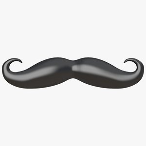 cartoon mustache handlebar style 3d dxf