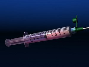 3d model b-d syringe
