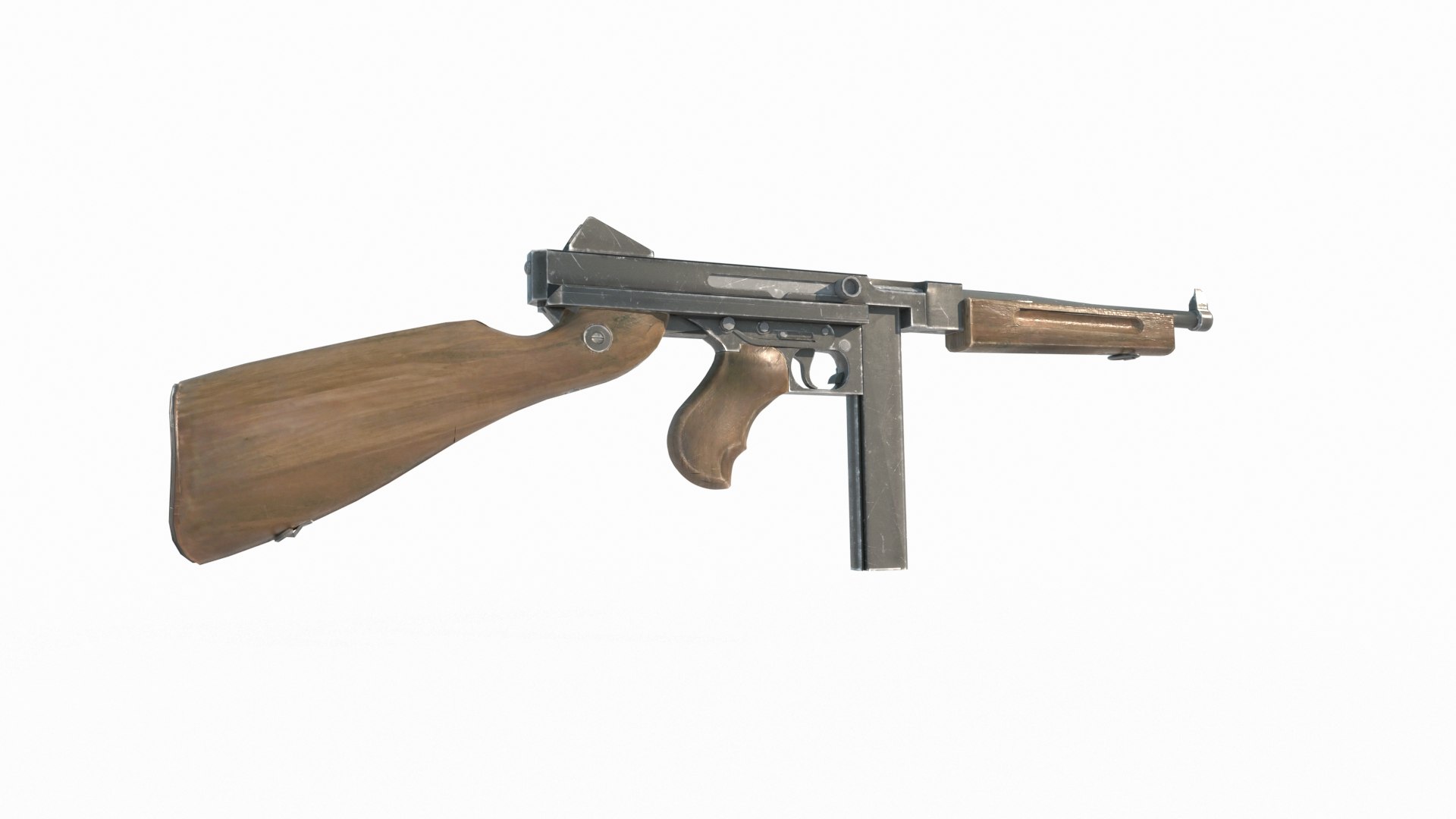 Old style weapon submachine gun Thompson M1A1 model https://p.turbosquid.com/ts-thumb/6Q/4pYjsU/gk/1/jpg/1735457400/1920x1080/fit_q87/256f4ead0326d885794cfc37167a1944d99adc0b/1.jpg