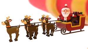 Santa Claus with sleigh