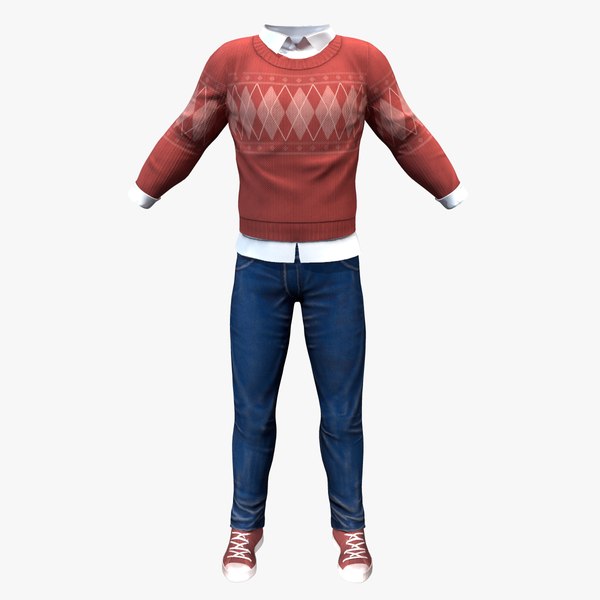 3D model Round Neck Jumper Outfit