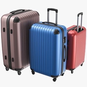 3D Rolling Suitcase Set 02