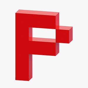 Pixel Letter P 3D model