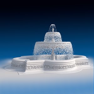 3D water fountain architecture model