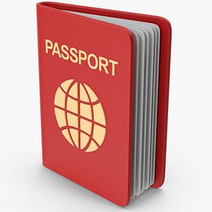 Red Cartoony Passport 3D model