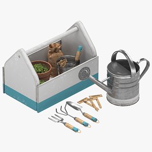 3D Garden tools set