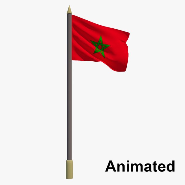 3D flag morocco - animation - TurboSquid 1191000