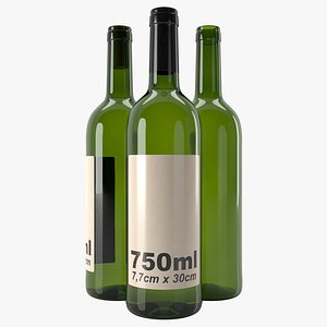 wine bottle 750ml type3 3D model